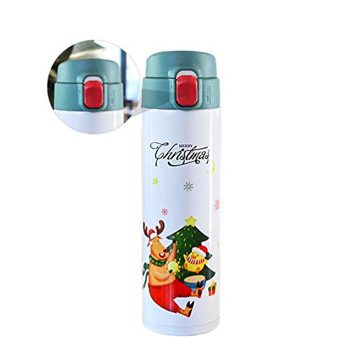 ABOOFAN 450Ml de Natal Copo Isolado a Vácuo Cartoon Caneca de Ãgua de Aço Inoxidável para Férias Inv