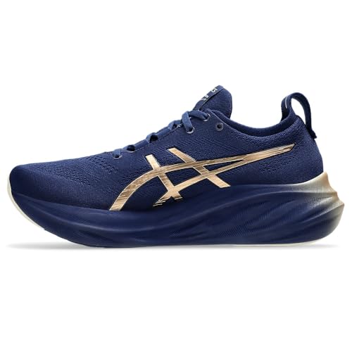 ASICS Tênis de corrida masculino Gel-Nimbus 26 Platinum, Azul expandido/champanhe, 40.5