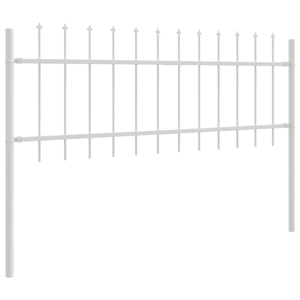 Gartenzaun 3 Stück Weiß, Pulverbeschichteter Stahl Zaunelement 5,1 x 0,6 m mit Sichtschutz für Terrasse, Balkon, Vorgarten und Außenbereich zur Grundstücksbegrenzung