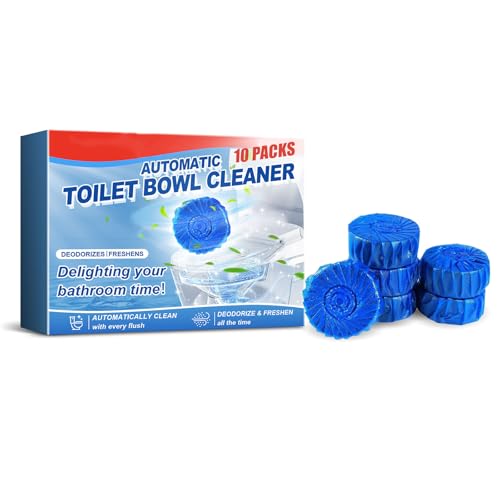 Bloques de Limpieza de Inodoro Azules,Bloque Azul Automático Limpiador,Limpiador y Ambientador para Lnodoro,Pastillas de Limpieza de WC,Pastilla para Cisterna 10PC