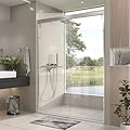 MMTGO 56-60 in. W x 76 in. H Semi-Frameless Double Sliding Shower Door, with Explosion-Proof Film, 5/16" (8mm) Clear Tempered Glass Shower-Door