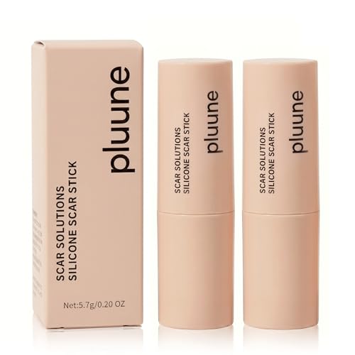 Pluune Scar Stick 60% Pluune Silicone Scar Stick with Centella Extract Vitamin E Silicone Stick for Removal of Surgical Old and Recent Scars and Stretch Marks (2pcs)