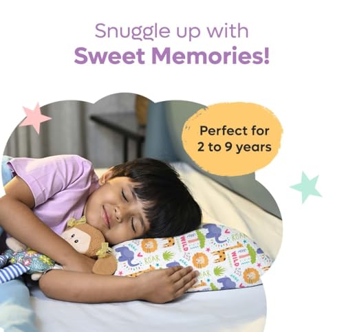 Image of Premium Memory Foam Baby & Toddler Pillow | Head,Neck & Back Support Cushion | Washable Removable Cover | Ideal for Sleeping,Reading & Resting | Age 2to9 Year | 20.5x11.5x2.5in, Animal Print