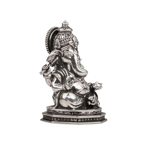 Image of Artarium Pure 999 Silver Divine Ganesha Murti (16gm), Ganpati Bappa Idol for Pooja, Home Mandir, Office Decor, Auspicious Gift for Diwali, Housewarming & Festivals - 3 Inch