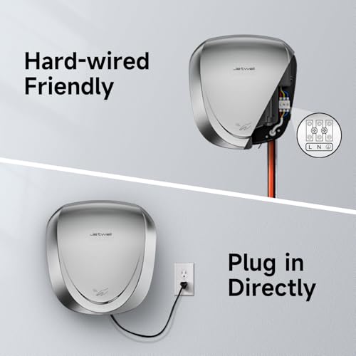 JETWELL 2Pack UL Approved Power Commercial Hand Dryer, HEPA Filter High Speed Automatic Warm Wind Stainless Steel Cover AC110V-130V