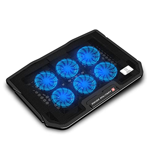 Swiss Military Laptop Cooling Stand with 6 Silent High-Speed Fans, Adjustable Height & Fan Speed, Anti-Slip Ventilated USB Laptop Cooler, Portable... - Image 4