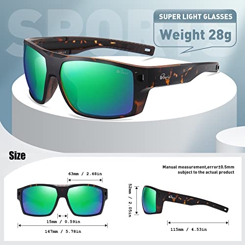 Image of Bevi Square Polarized Sunglasses UV 400 Protection with TR90 Lightweight Frame Glasses for Women Men