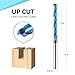HQMaster Extra Long Spiral Router Bit Upcut 1/4 Inch Shank Solid Carbide CNC Router Bit with Nano Blue Coating CNC Bits End Mill for Woodwork Mortise Slot Trim