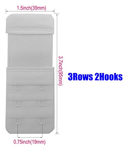 Tamlien Bra Extender 2 Hook,Stretchy Soft And Comfortable Bra Strap Extender - 4 Pcs Pack (White) #TOP1