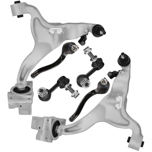 Image of Detroit Axle - AWD 6pc Front End Kit for 2007-2008 INFINITI G35 2009-2013 | G37 2011-2012 G25 2015 Q40 [Sedan], 2 Lower Control Arms with Ball Joint 2 Sway Bar Links 2 Outer Tie Rods Replacement