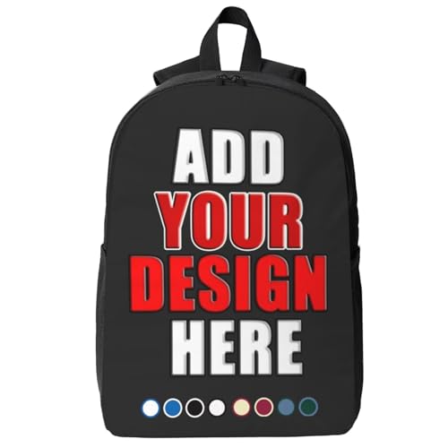 Custom Backpack Personalized Text Image Backpack Custom School Bag for Men Women Personalized 17In Casual Travel Backpack
