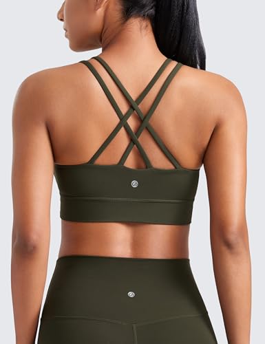 Image of CRZ YOGA Softness Mold Butterluxe Sports Bras | Molded Cup, Light Support, Yoga, Extremely Soft, Longline, Strappy Back, Scoop Neck, for Women