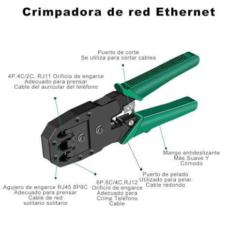 Pinzas para ponchar cable de red 11 pinzas para ponchar cable de red marca Kammoy (2)