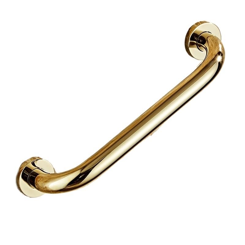 QIULKU Asidero para personas mayores, 30/40/50 cm, bronce, latón, pasamanos para inodoro, ducha, barra de seguridad (dorado-40 cm)
