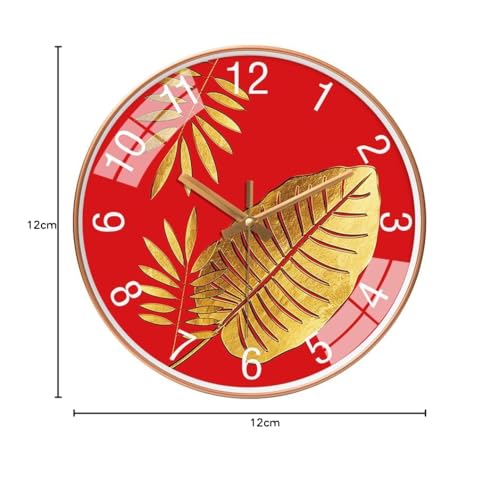 Image of M.T. BROTHERS Wall Clock 12 Inches Non Ticking Silent Quartz Round Wall Clock for Home Bedroom Hall Living Room Office | Mute and Quiet Wall Clocks (Golden Tulip)