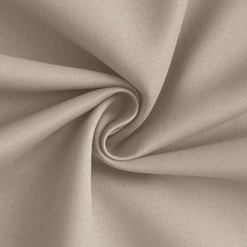 Image of Yakamok Natural Blackout Curtains 96 Inches Long for Bedroom 50 inch Wide 2 PCS | Blackout Curtain Panels for Bedroom, 2 Thick Layers Grommet Top Thermal Insulated Drapes with White Back for Living Room