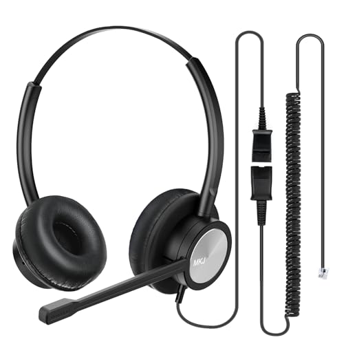 Auriculares RJ9 para Cisco con micro cancelación de ruido MKJ de doble oreja