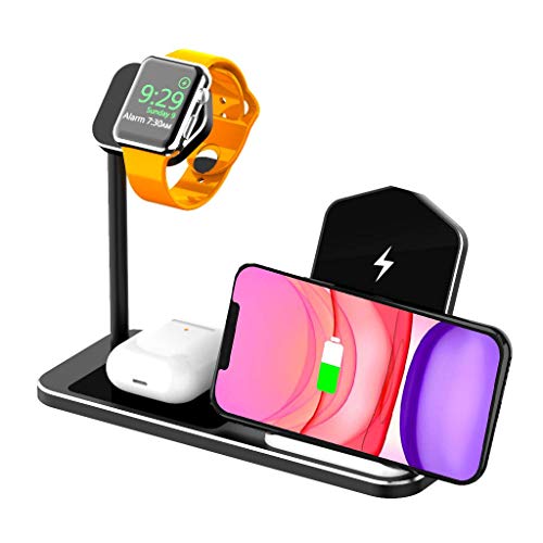 3 In 1 Wireless-Ladegerät, Wireless-Ladestation Für Apple Watch, Für Iphone 11/11 Pro/Xs Max/Xs Xr/Galaxy S10/Airpods/Apple Watch 5 4 3 2 1 Und Alle
