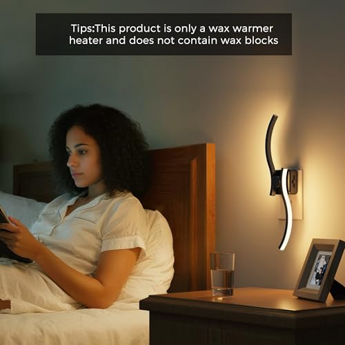 Image of L LOHAS LED Night Light, 2 Pack Night Lights Plug into Wall, Modern Wall Sconces with Dusk to Dawn Sensor, Dimmable Wave Plug in Night Light, 3000K Soft White for Bedroom Living Room