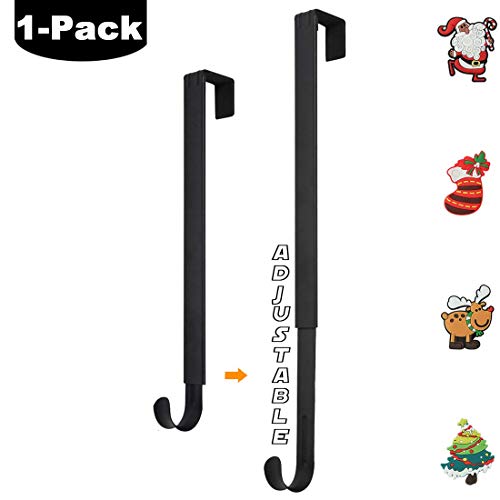 HangerSpace Wreath Hanger for Front Door, Over Door Wreath Hook Wreath Holder Adjustable