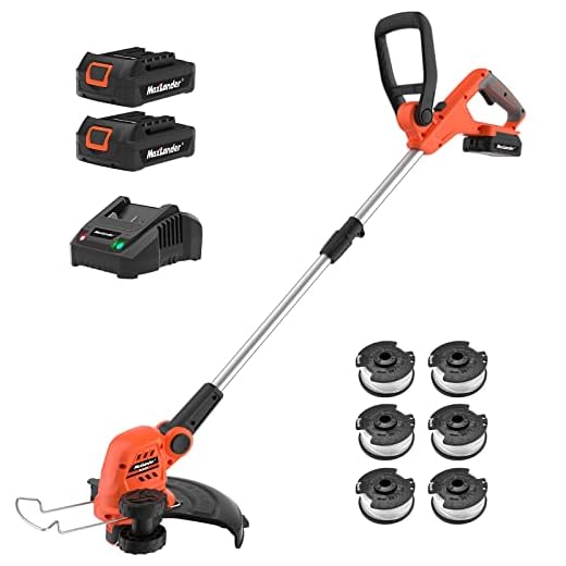 MAXLANDER String Trimmer, 20V 12-Inch Cordless Weed Wacker/Edger, 2.0Ah Battery and One Charger, Length Adujstable, Powerful&Lightweight