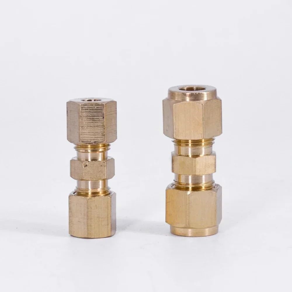 Conector de instalación tuberías latón unión compresión | 3-42 mm1/8" 3/16" 1/4" 5/16" 3/8" 1/2" 3/4" 7/8" pulgadas Tubo apto for aceite agua combustible gas(1 pc,15mm To 28mm)