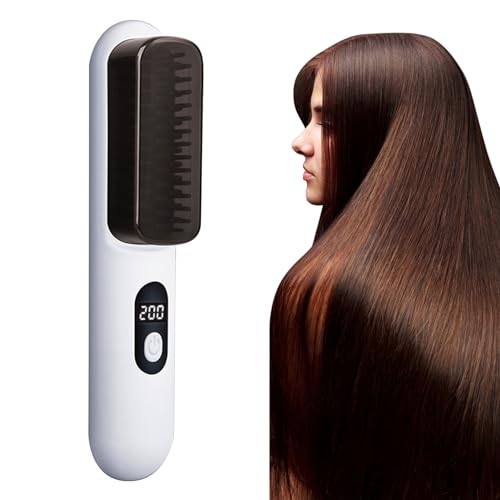 Plancha para el cabello con cepillo estilizador, bloquea la humedad y reduce el frizz, con ajuste de temperatura de 3 velocidades, ideal para viajes y regalos miniatura 6