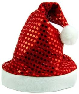 2pcs Sequin-Sheen Santa Hat Party Accessory Christmas Gift