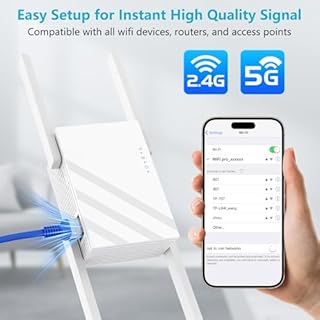 2025 1.2Gbps WiFi Extender Signal Booster, Up to 12880 sq. ft, Dual Band 5GHz/2.4GHz, WiFi Extenders Signal Booster for Home, WiFi Range Extender with Ethernet Port, Connects 100+ Devices
