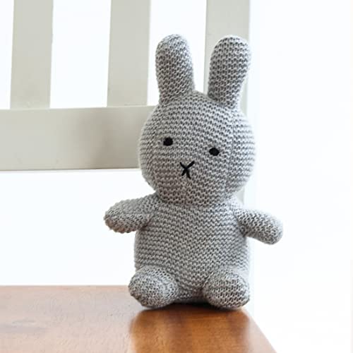 Image of Pluchi Cotton Knitted Grey Bobby Bunny Soft Toy for Babies & Kids 19cm x 13cm
