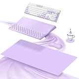 Ospelelf Keyboard Wrist Rest Stand Pad and Ergonomic Mouse Pad Set with Large Mousepad, Memory Foam Comfort, Premium Office Desk Accessories for Pain Relief, Purple