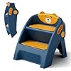 Toddler Step Stool Foldable 2 Step Stool for Kids Collapsible Stool Anti Slip Stepping Stool for Bathroom Sink Potty Toilet Toddler Kitchen Stool Helper DarkBlue