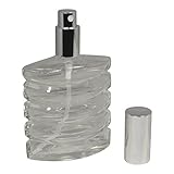 3.4 Ounce (100 ml) Ribbed Glass Empty Refillable Replacement Glass Perfume or Cologne Bottle with Spray Applicator (EB17)