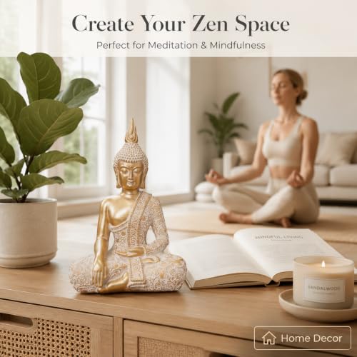 Estatua de Buda Dorado 7.87 Pulgadas para Decoración miniatura 6