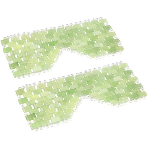 LazyGa Jade Eye Mask 2pcs - Facial Cooling Mask with 100% Real Jade for Hot & Cold Therapy to Reduce Wrinkles Puffiness Migraines and Anti-Aging