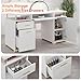 White and Gold Nail Desk for Nail Tech, Manicure Table with 2 Drawers and Cabinet, 55 Inch Nail Table with Movable Shelf, Manicure Table Nail Station