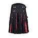 Produktbild Kilt Herren Taille Casual Rock Hose Solid Plaid Punk Hip-Hop Avantgarde Männer Mode Schottland Hosen Scottish Kilt L Red