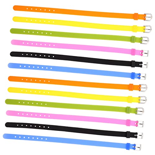 12PCS Silicone DIY Watch Bands Skin-Friendly Colorful Wristbands for Boys and Girls Multi-Function Stretch Bracelets for Autism Awareness Party and Playtime