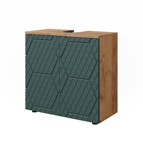 Vicco Waschbeckenunterschrank Irma, Grün/Goldkraft Eiche, 60 x...