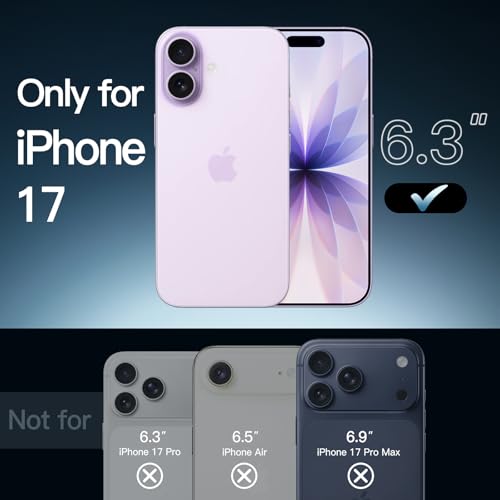 Image of JETech Magnetic Case for iPhone 17 6.3-Inch Compatible with MagSafe, Shockproof Phone Bumper Cover, Anti-Scratch Clear Back (Purple)