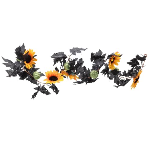 Luxshiny Guirnalda de Girasoles Artificiales de Seda y Plástico para Decoración de Acción de Gracias, Fácil de Colgar, Adecuado para Tributos y Decoración del Hogar