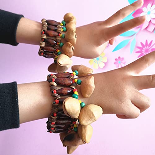 Milisten 2Pcs Nuts Shell Bracelet Frican Tribal Style Nuts Shell Bracelet Nut Handbell Percussion Accessories Musical Instrument For Women #TOP7