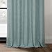 HPD Half Price Drapes - Faux Linen Curtains for Living Room (1 Panel) - 50W X 96L - Textured Room Darkening Curtains for Bedroom 96 Inches Long - Drapes for Home Decor, Sea Thistle