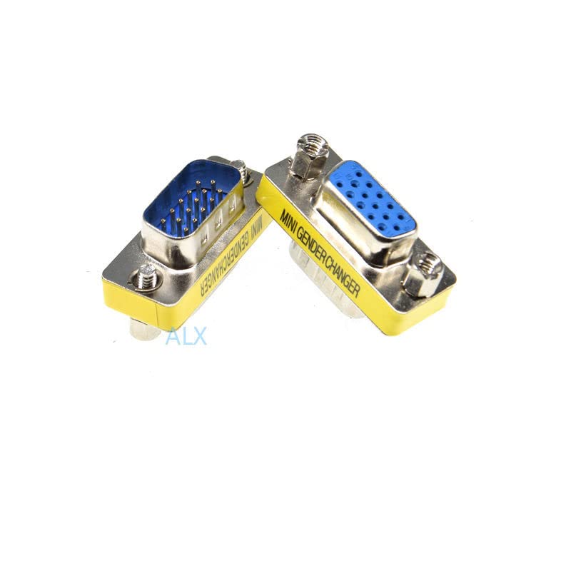 5PCS VGA SVGA DB15 15pin Male to Female Connector 15p Mini Gender Changer Adapter