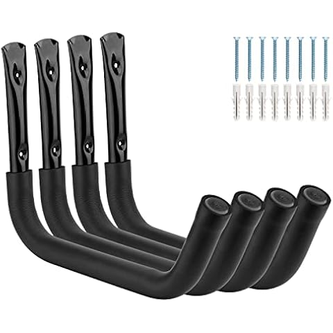 Whrsinlor Garage Storage Hooks, Each Heavy Duty Kayak Storage Rack Load Capacity 100LBS/45KG, 15.3Inch Wall Mounted Hanger for Canoe, Ladder, Surfboard, Snowboard, Hose and Tools Cover