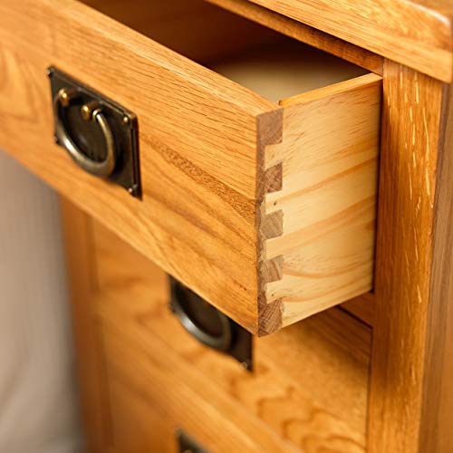 Pair of Baysdale 3 Drawer Rustic Oak Bedside Table/Cabinet