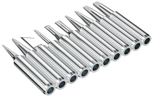 10 Pcs 900M Soldering Iron Tips, Replacement Soldering Tips, Compatible with HAKKO, Atten, Quick, Aoyue, Yihua, Vastar, and Major (Silver)