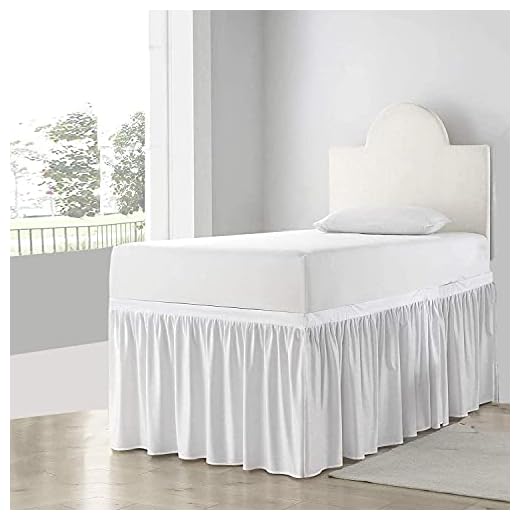 COTTON SHEET - Bed Skirt for Dorm Room, Ruffled Dorm Sized Bed Skirt Three Fabric Sides College Dorm Bed Skirt - White - Twin XL - 30 Inch Drop