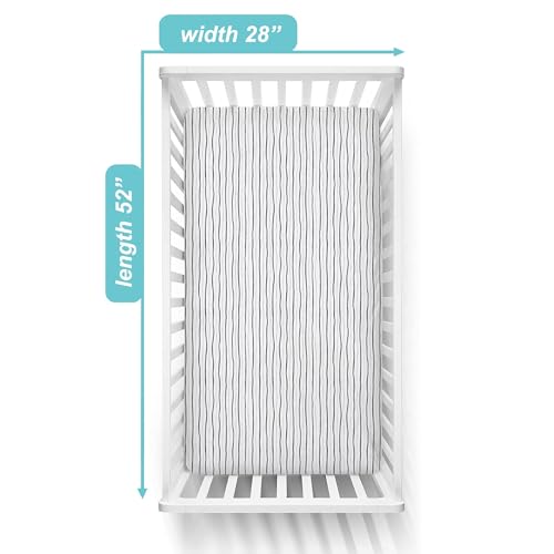Image of American Baby Company 2 Pack Fitted Crib Sheets 52x28 inch, Silver Arrow /Stripe | 100% Natural Cotton Crib and Toddler Bed Sheets, Soft, Breathable & Hypoallergenic, Gentle on Skin, Neutral for Boys & Girls