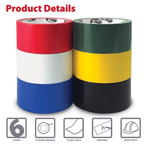 Ruban adhésif résistant multicolore 5cm x 9,1m pour marquage au sol
